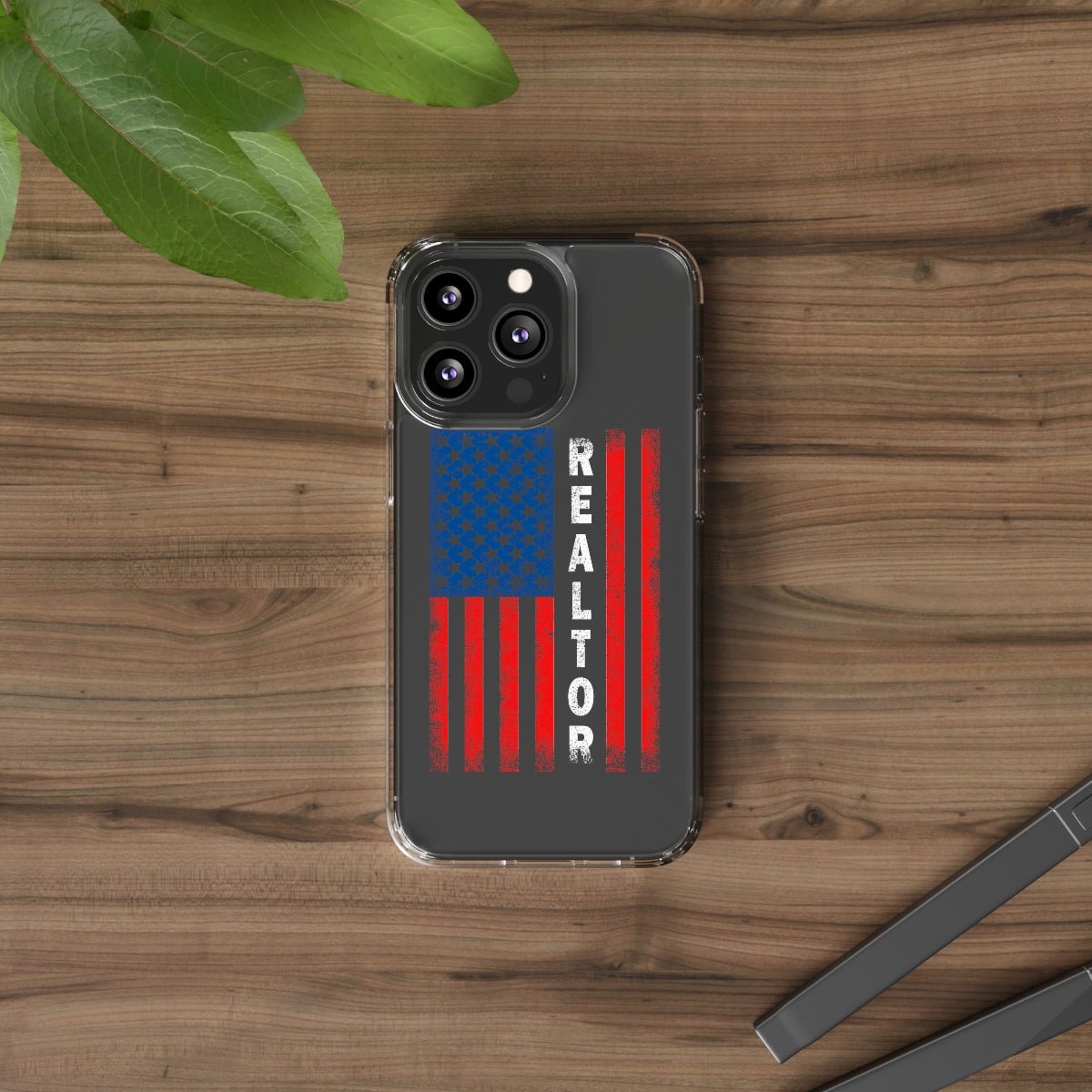 American Flag Realtor Clear Phone Case - Phone Case | ShirtyAgents