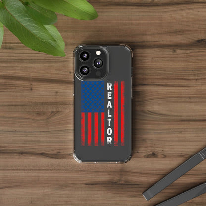 American Flag Realtor Clear Phone Case - Phone Case | ShirtyAgents