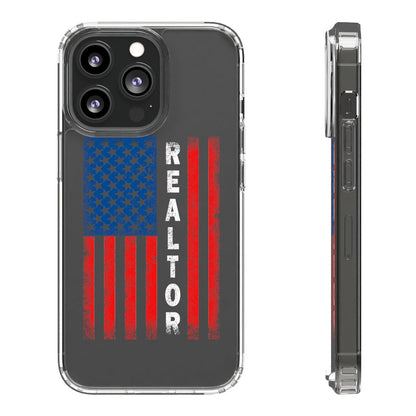American Flag Realtor Clear Phone Case - Phone Case | ShirtyAgents