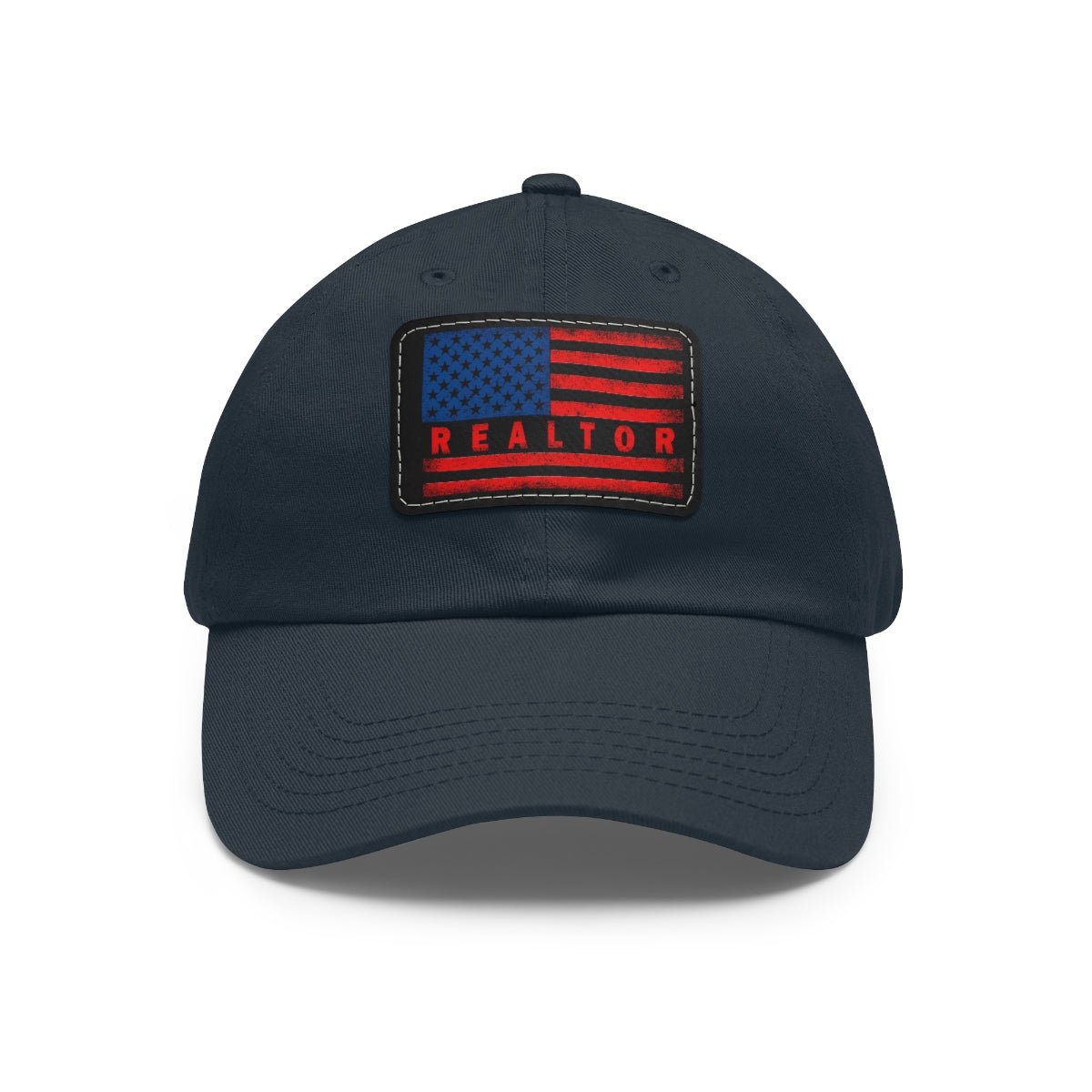 American Flag Realtor Hat with Leather Patch - Hats | ShirtyAgents