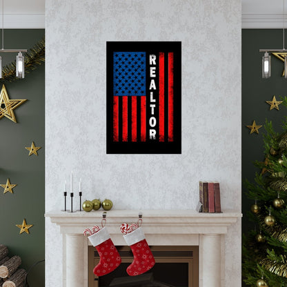 American Flag Realtor Premium Matte Vertical Posters - Poster | ShirtyAgents