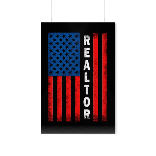 American Flag Realtor Premium Matte Vertical Posters - Poster | ShirtyAgents