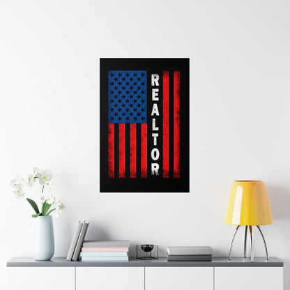 American Flag Realtor Premium Matte Vertical Posters - Poster | ShirtyAgents