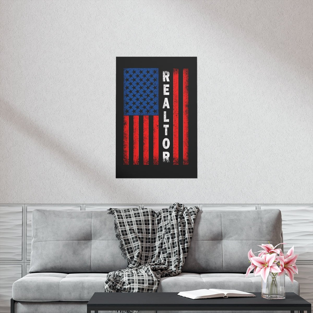 American Flag Realtor Premium Matte Vertical Posters - Poster | ShirtyAgents
