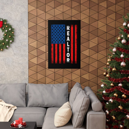 American Flag Realtor Premium Matte Vertical Posters - Poster | ShirtyAgents