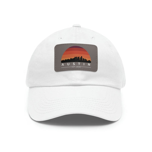 Austin Established Retro Sunset Hat with Leather Patch - Hats | ShirtyAgents