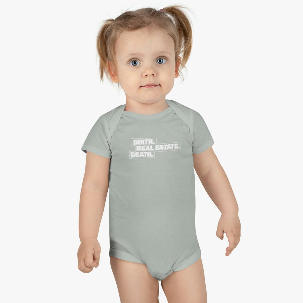 Birth. Real Estate. Death. Baby Onesie - Kids clothes | ShirtyAgents