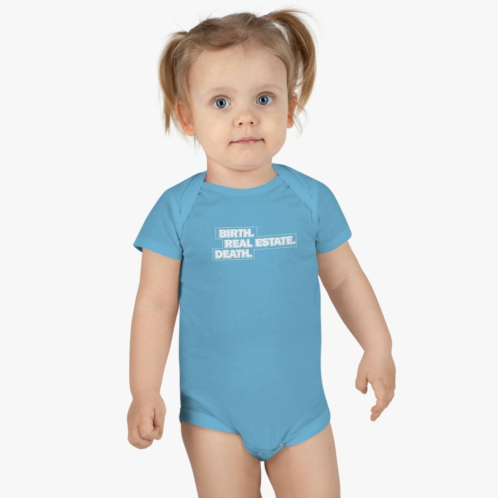 Birth. Real Estate. Death. Baby Onesie - Kids clothes | ShirtyAgents