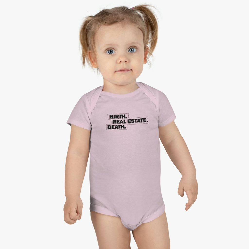 Birth. Real Estate. Death. Baby Onesie - Kids clothes | ShirtyAgents