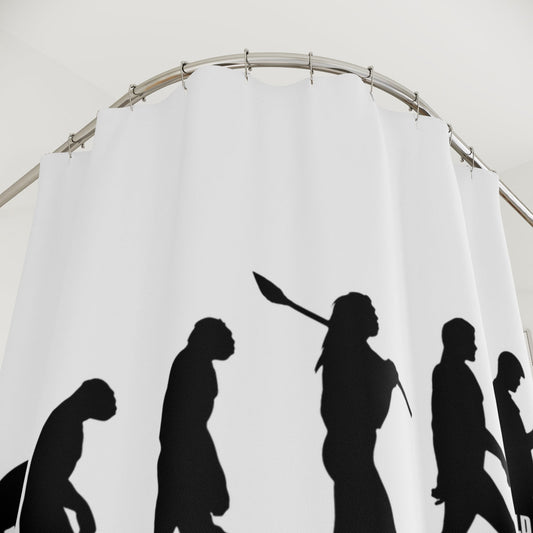 Evolution of Man Shower Curtain - Home Decor | ShirtyAgents