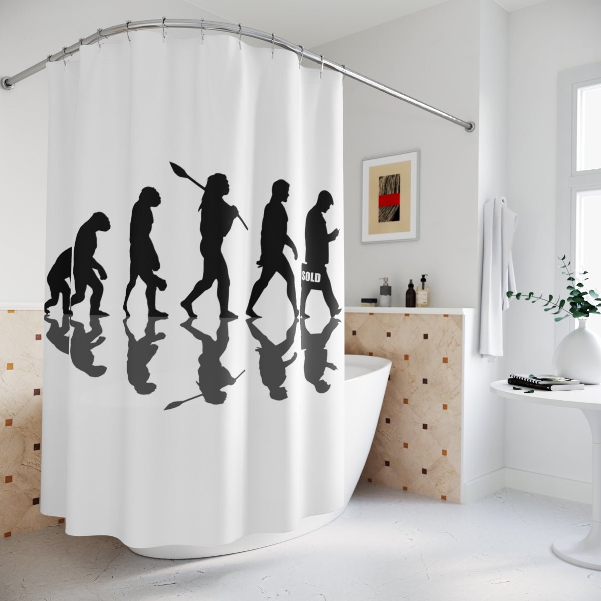 Evolution of Man Shower Curtain - Home Decor | ShirtyAgents