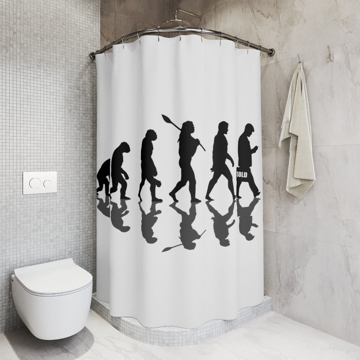 Evolution of Man Shower Curtain - Home Decor | ShirtyAgents
