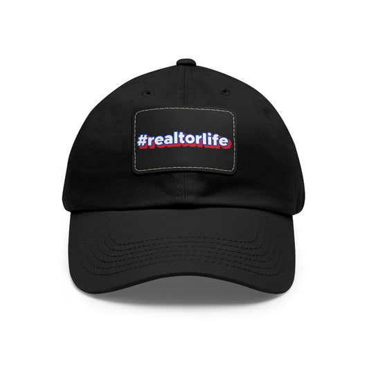 Hashtag Realtorlife Hat with Leather Patch - Hats | ShirtyAgents