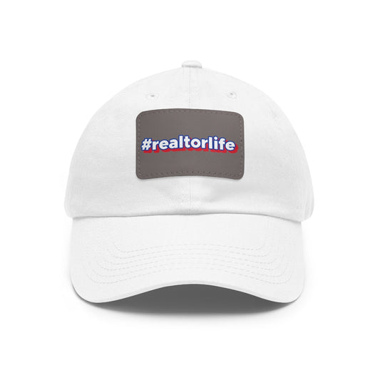 Hashtag Realtorlife Hat with Leather Patch - Hats | ShirtyAgents