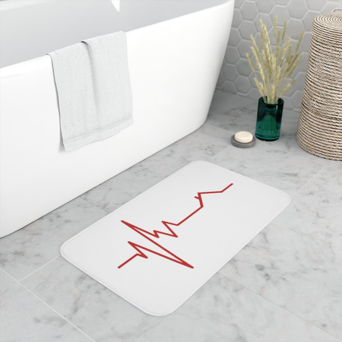 Housebeat Red Memory Foam Bath Mat - Home Decor | ShirtyAgents