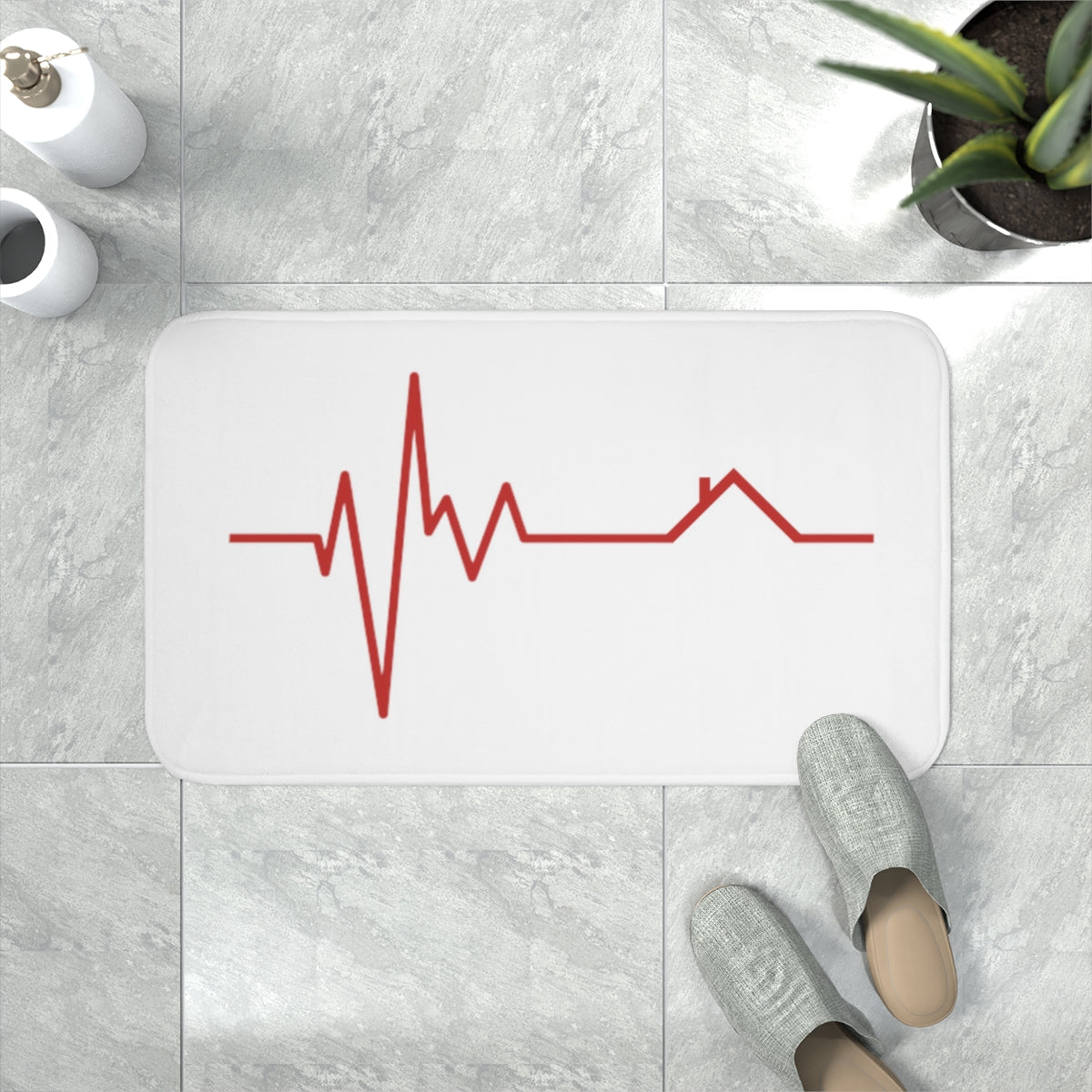 Housebeat Red Memory Foam Bath Mat - Home Decor | ShirtyAgents