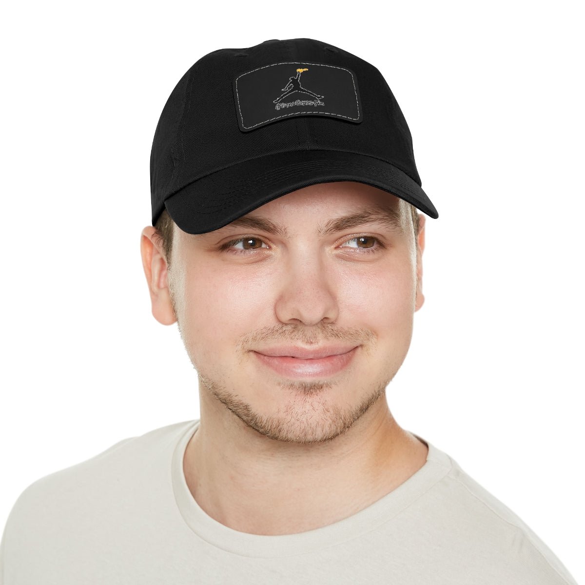 Jumpman Dad Hat with Leather Patch ianofaustin - Hats | ShirtyAgents