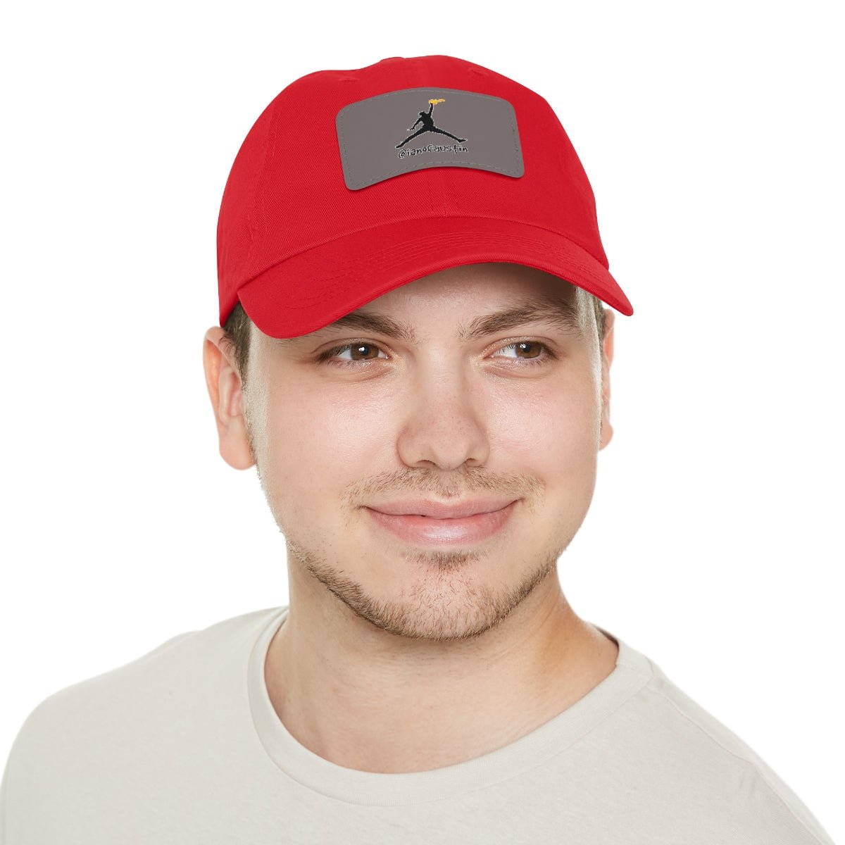Jumpman Dad Hat with Leather Patch ianofaustin - Hats | ShirtyAgents