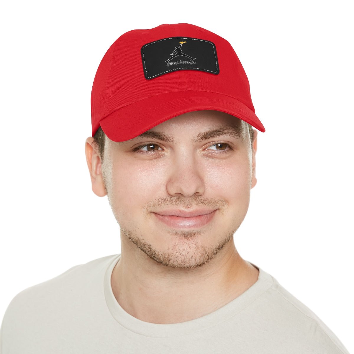 Jumpman Dad Hat with Leather Patch ianofaustin - Hats | ShirtyAgents