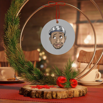 Merry Christmas Head Metal Ornament ianofaustin - Home Decor | ShirtyAgents