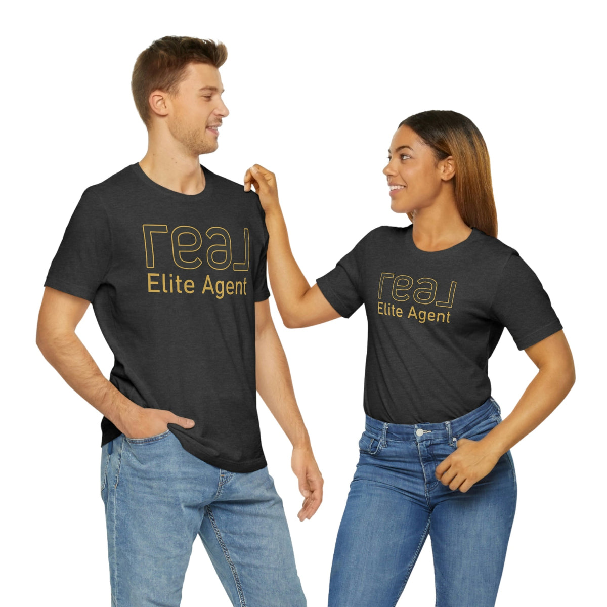 REAL Elite Agent Outline Gold | Classic Tee - T-Shirt | ShirtyAgents