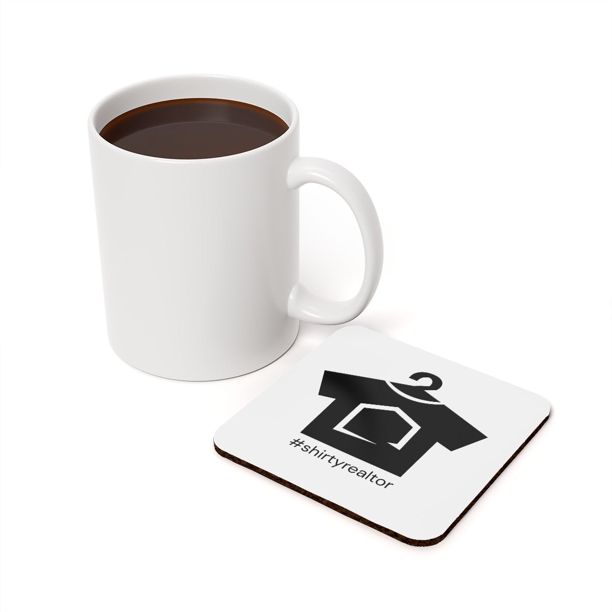 ShirtyRealtor Black Logo Cork Back Coaster - Home Decor | ShirtyAgents