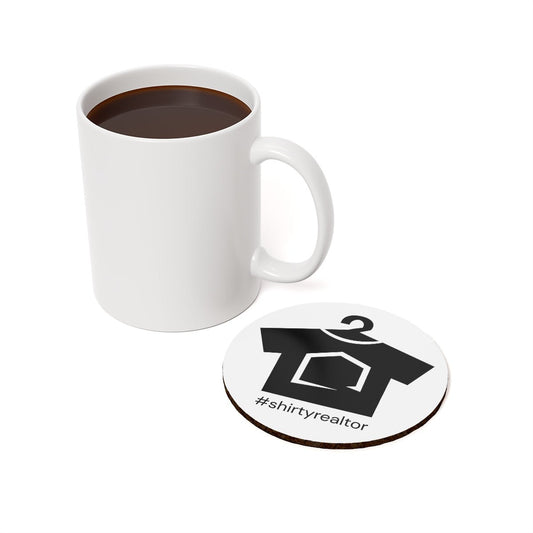 ShirtyRealtor Black Logo Cork Back Coaster - Home Decor | ShirtyAgents