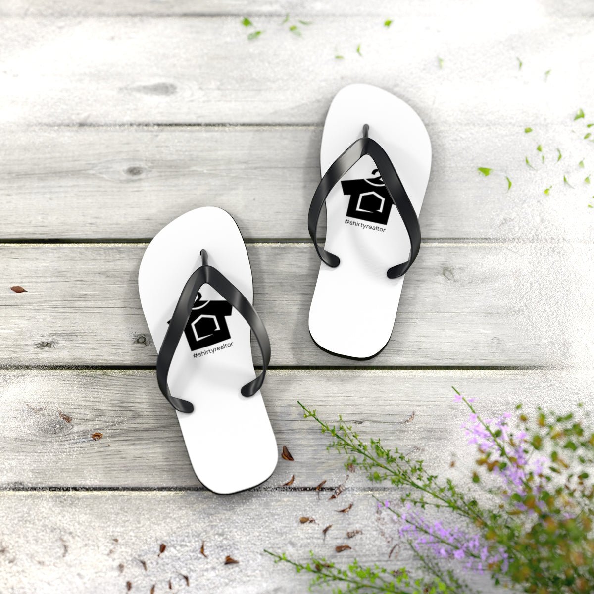 ShirtyRealtor Black Logo Flip Flops - Shoes | ShirtyAgents