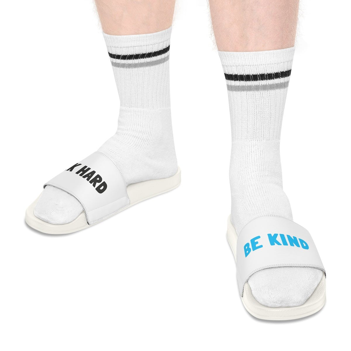 Work Hard Be Kind Slide Sandals - Shoes | ShirtyAgents
