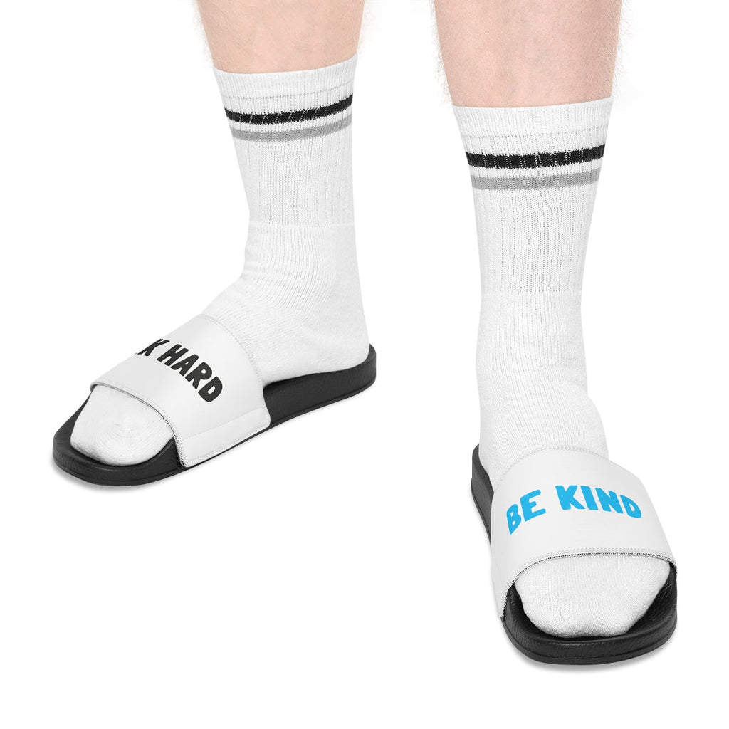 Work Hard Be Kind Slide Sandals - Shoes | ShirtyAgents